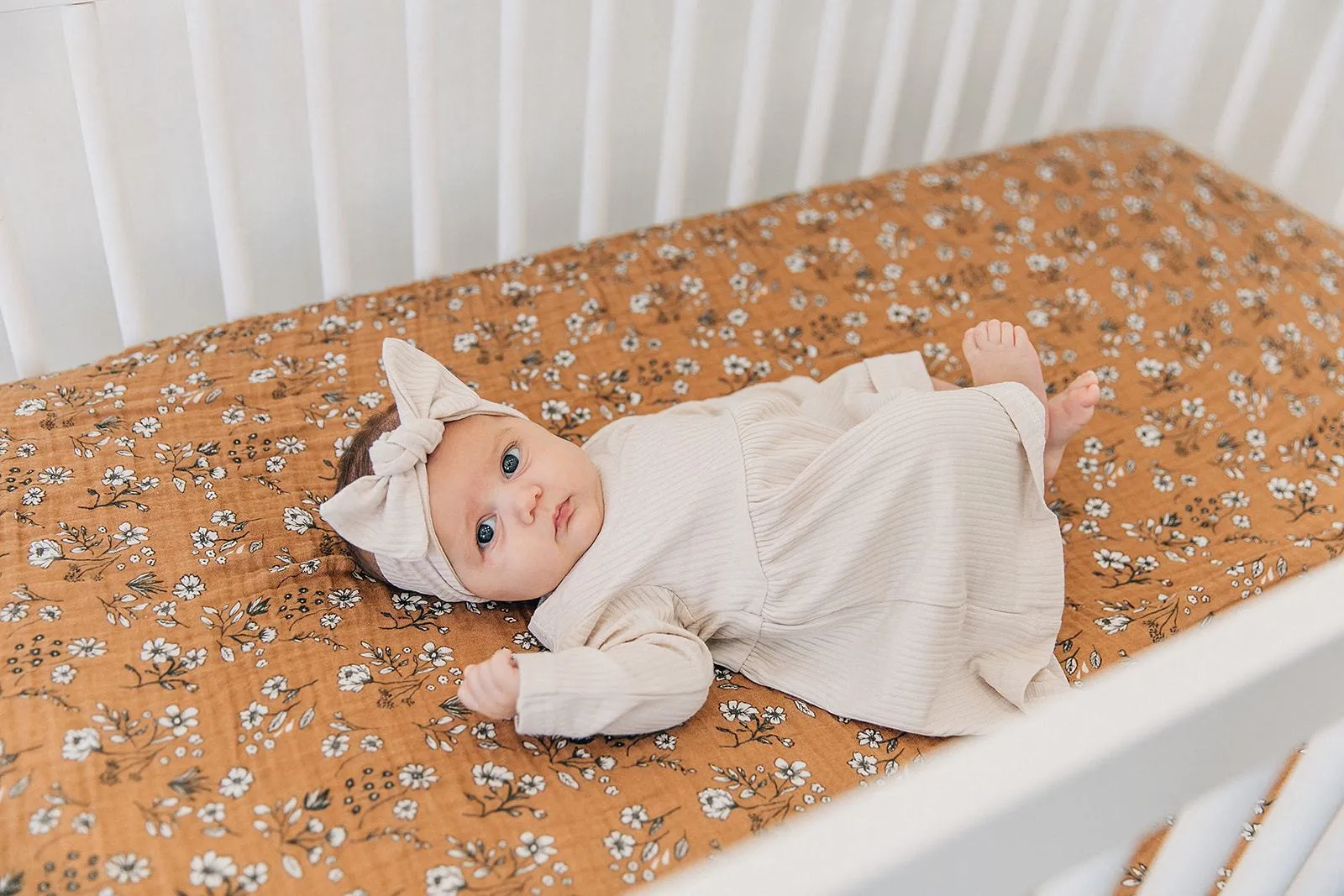 Vintage Floral Muslin Crib Sheet