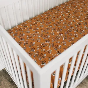 Vintage Floral Muslin Crib Sheet